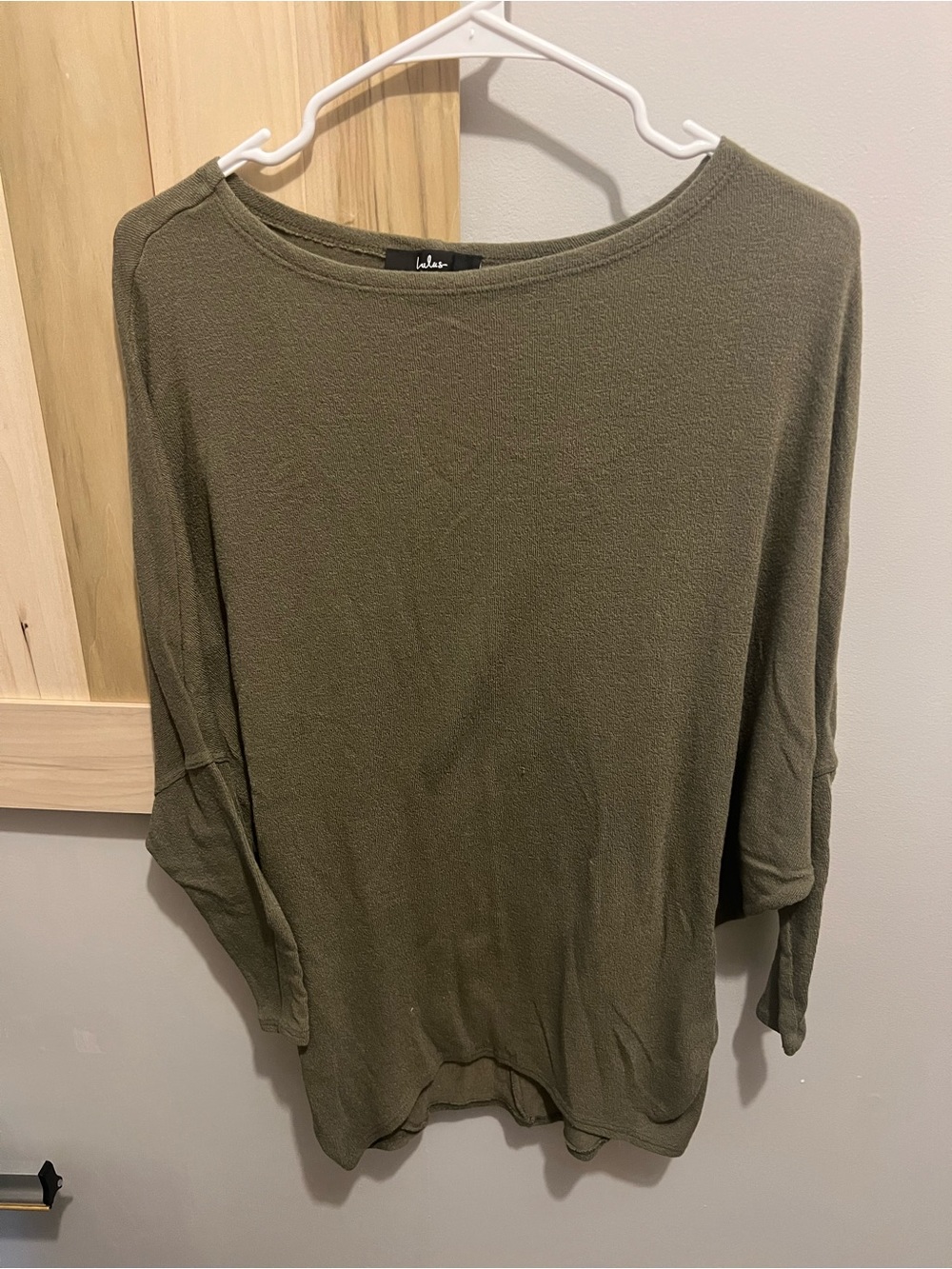 Lulu Olive Green Lightweight Boatneck Top